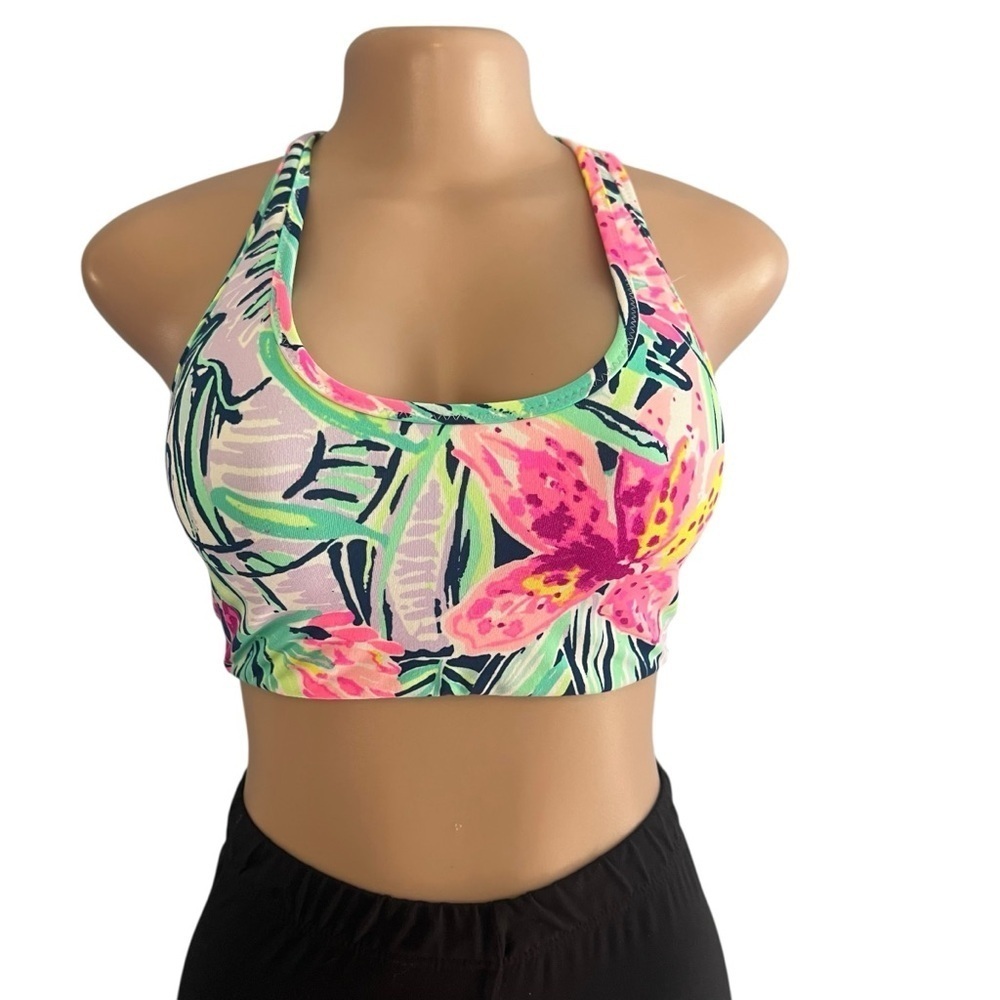 Lilly Pulitzer Sports Bra Luxletic Multicolor Back Scoop Neck